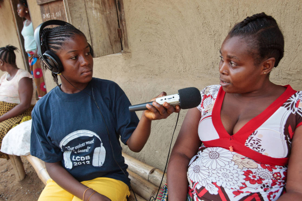 Liberian radio reporter at workjpg