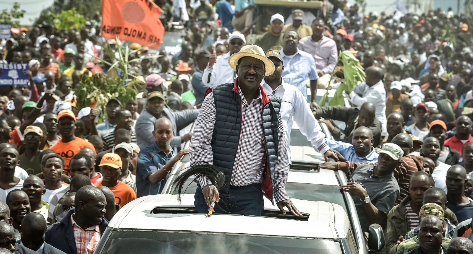 Kenyan opposition leader Raila Odinga pictured during the 2022 election, which he disputes the result of.