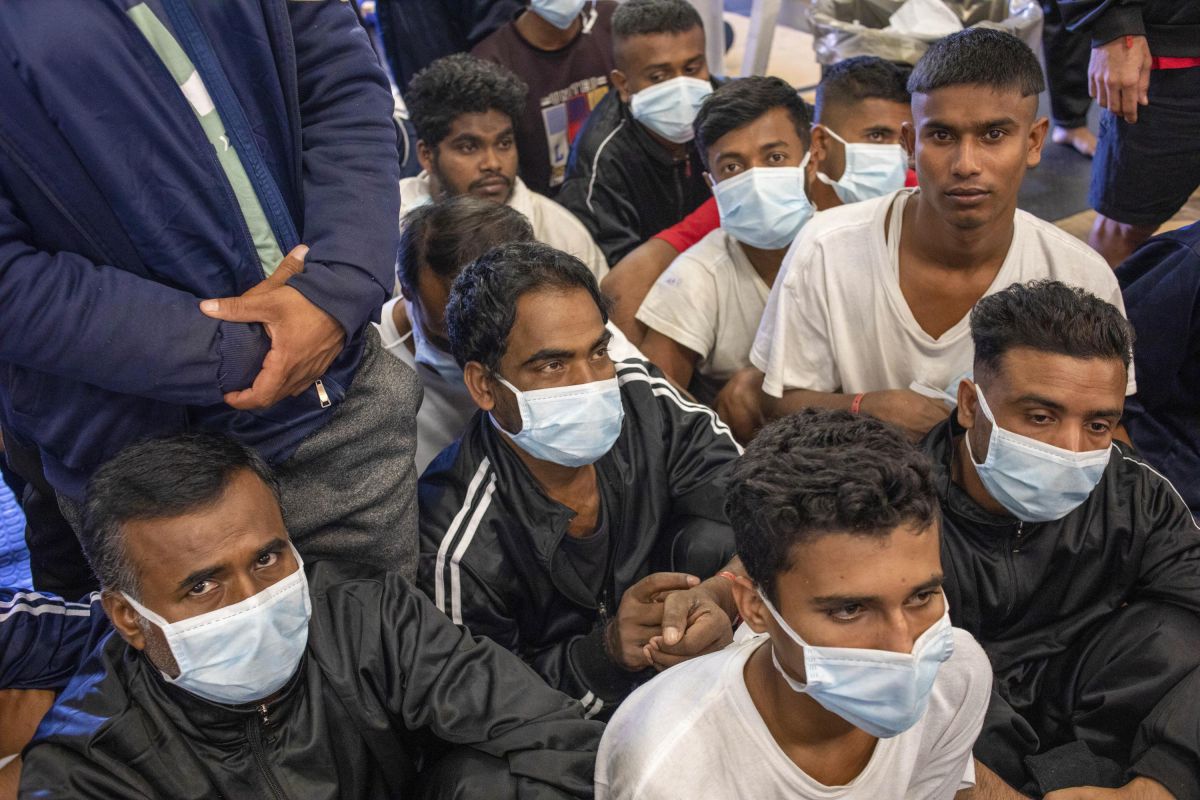 Migrants illegally travel from North Africa to Italy by boat.